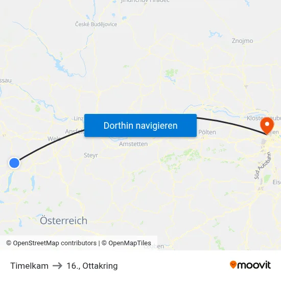 Timelkam to 16., Ottakring map