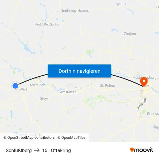 Schlüßlberg to 16., Ottakring map