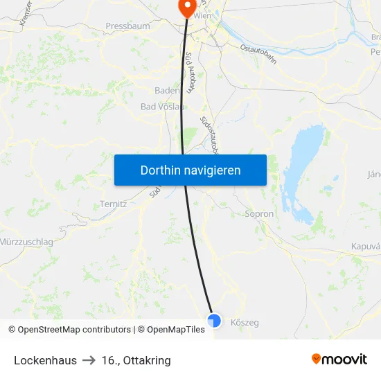 Lockenhaus to 16., Ottakring map