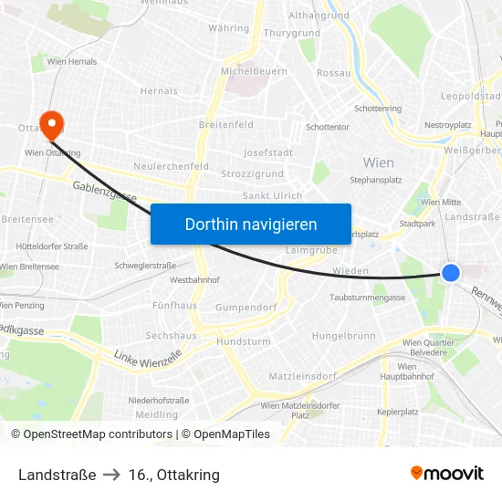 Landstraße to 16., Ottakring map