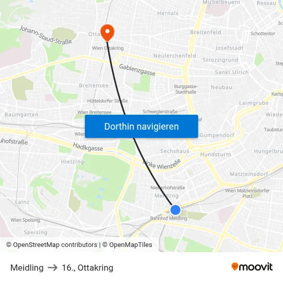 Meidling to 16., Ottakring map