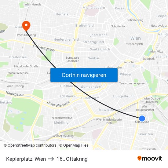 Keplerplatz, Wien to 16., Ottakring map
