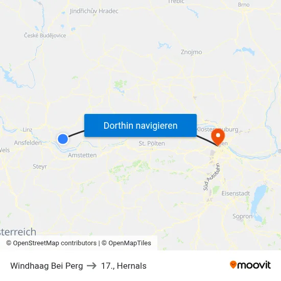 Windhaag Bei Perg to 17., Hernals map