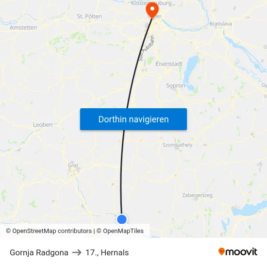 Gornja Radgona to 17., Hernals map