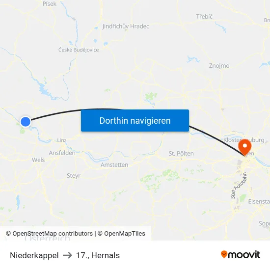 Niederkappel to 17., Hernals map
