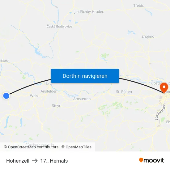 Hohenzell to 17., Hernals map