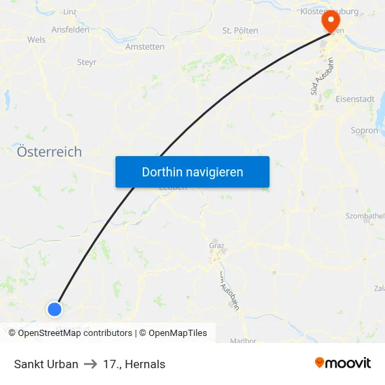 Sankt Urban to 17., Hernals map