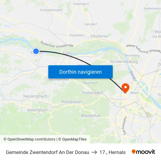 Gemeinde Zwentendorf An Der Donau to 17., Hernals map