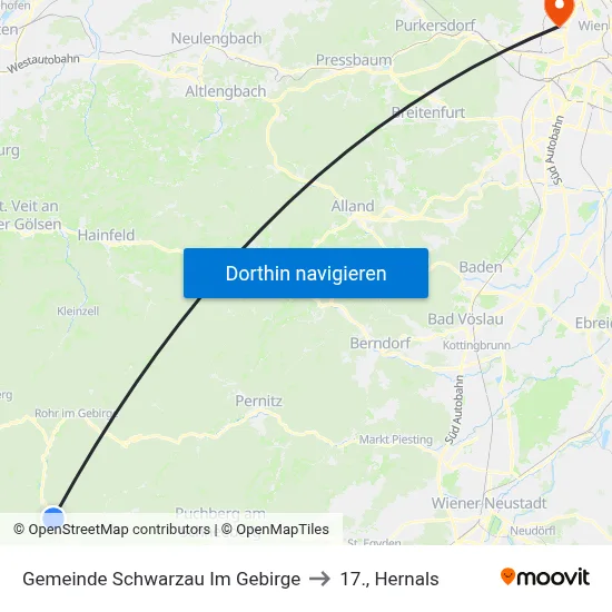 Gemeinde Schwarzau Im Gebirge to 17., Hernals map