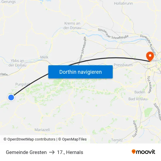 Gemeinde Gresten to 17., Hernals map
