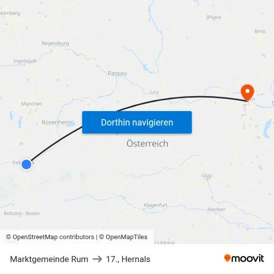 Marktgemeinde Rum to 17., Hernals map