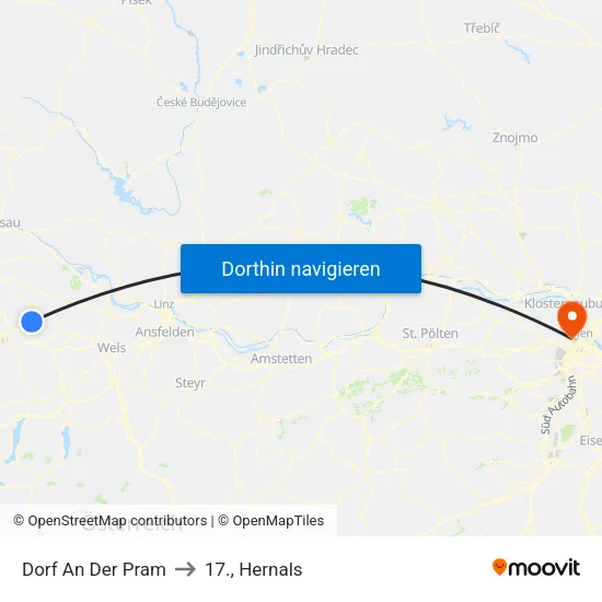 Dorf An Der Pram to 17., Hernals map