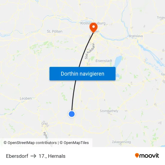 Ebersdorf to 17., Hernals map