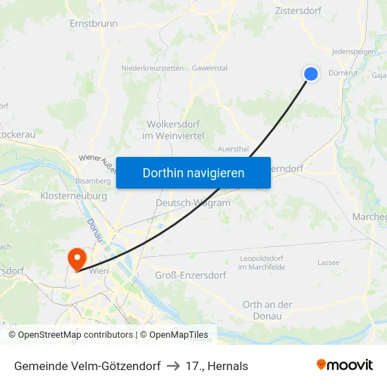 Gemeinde Velm-Götzendorf to 17., Hernals map