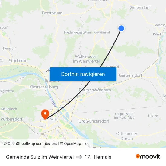 Gemeinde Sulz Im Weinviertel to 17., Hernals map