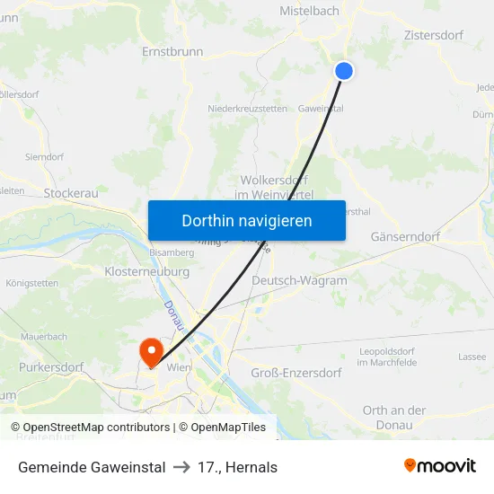 Gemeinde Gaweinstal to 17., Hernals map