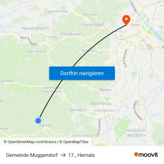Gemeinde Muggendorf to 17., Hernals map