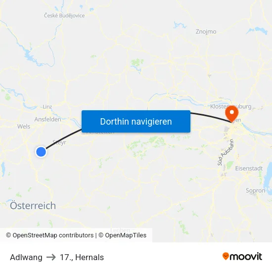 Adlwang to 17., Hernals map
