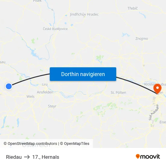 Riedau to 17., Hernals map