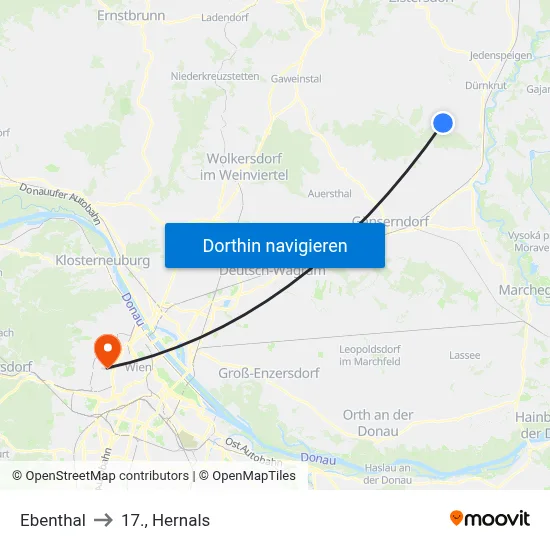 Ebenthal to 17., Hernals map