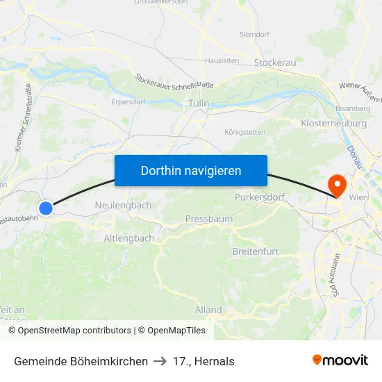 Gemeinde Böheimkirchen to 17., Hernals map