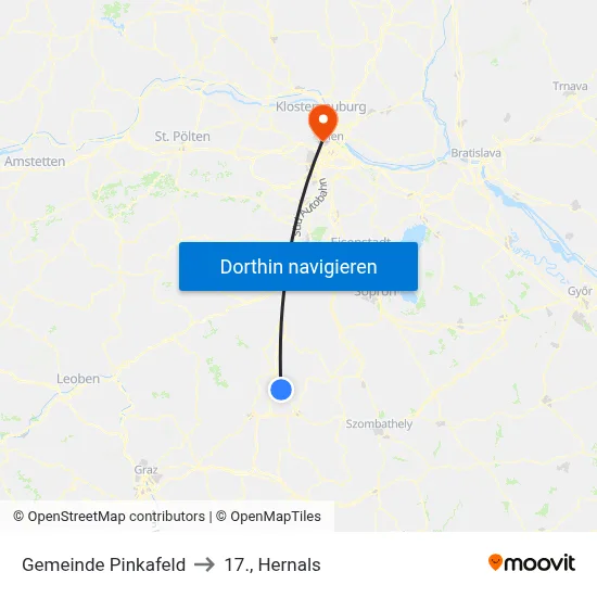 Gemeinde Pinkafeld to 17., Hernals map