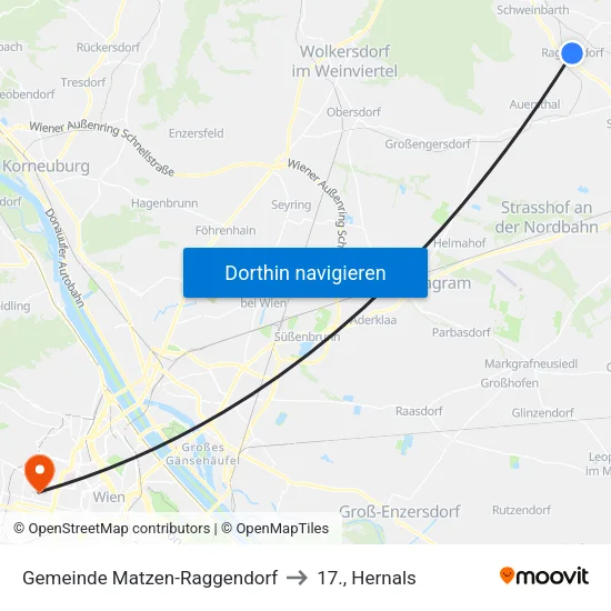 Gemeinde Matzen-Raggendorf to 17., Hernals map