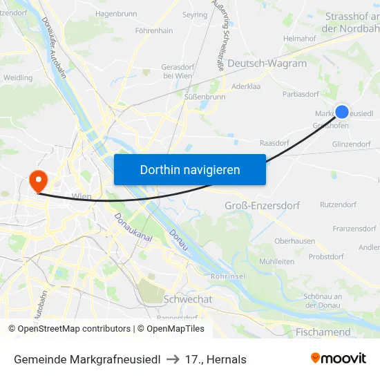 Gemeinde Markgrafneusiedl to 17., Hernals map