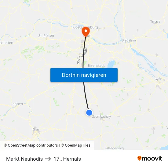 Markt Neuhodis to 17., Hernals map