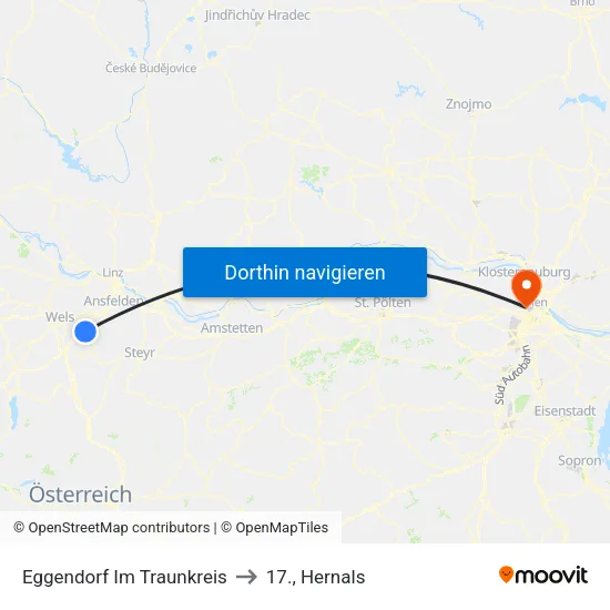 Eggendorf Im Traunkreis to 17., Hernals map