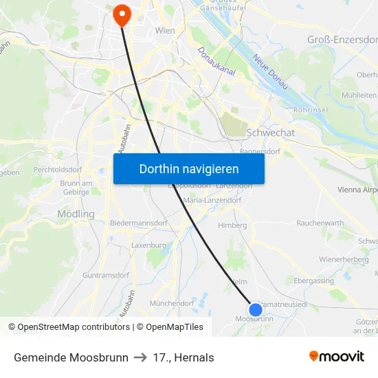 Gemeinde Moosbrunn to 17., Hernals map