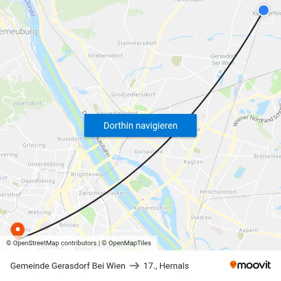 Gemeinde Gerasdorf Bei Wien to 17., Hernals map