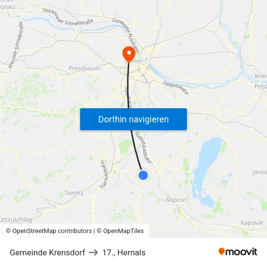 Gemeinde Krensdorf to 17., Hernals map
