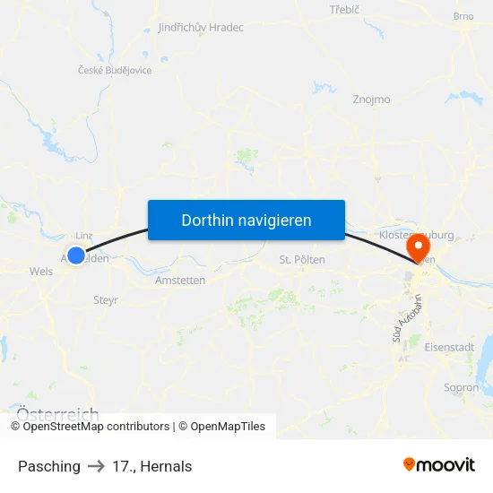 Pasching to 17., Hernals map