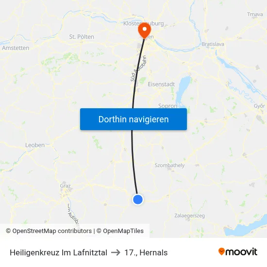 Heiligenkreuz Im Lafnitztal to 17., Hernals map