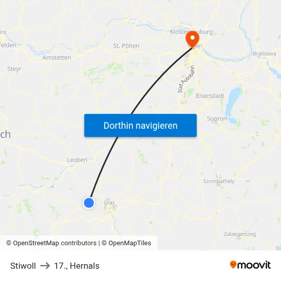 Stiwoll to 17., Hernals map