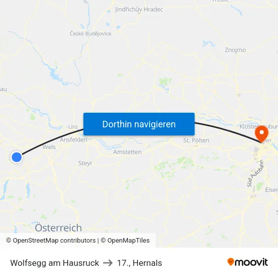 Wolfsegg am Hausruck to 17., Hernals map