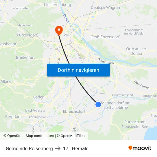 Gemeinde Reisenberg to 17., Hernals map
