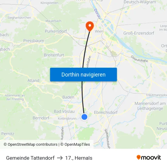 Gemeinde Tattendorf to 17., Hernals map