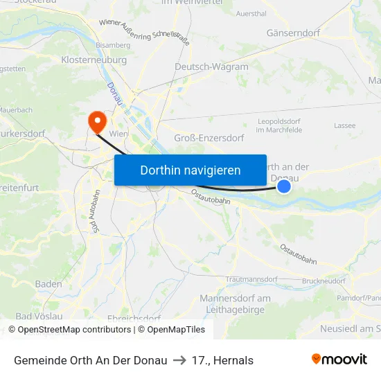 Gemeinde Orth An Der Donau to 17., Hernals map