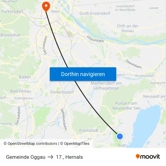Gemeinde Oggau to 17., Hernals map