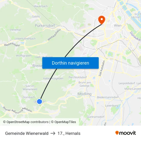 Gemeinde Wienerwald to 17., Hernals map