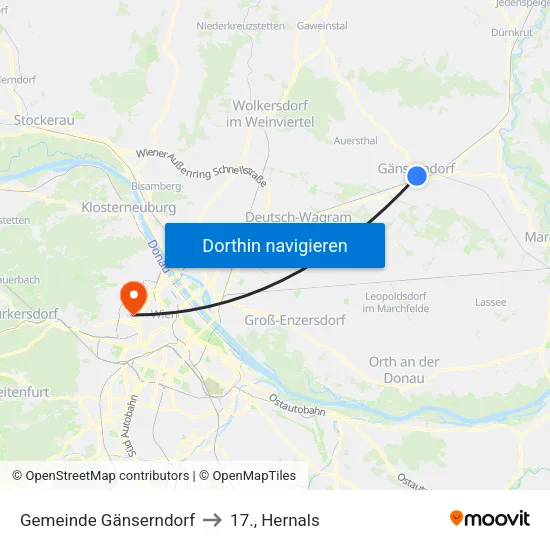 Gemeinde Gänserndorf to 17., Hernals map