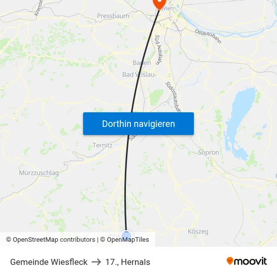 Gemeinde Wiesfleck to 17., Hernals map