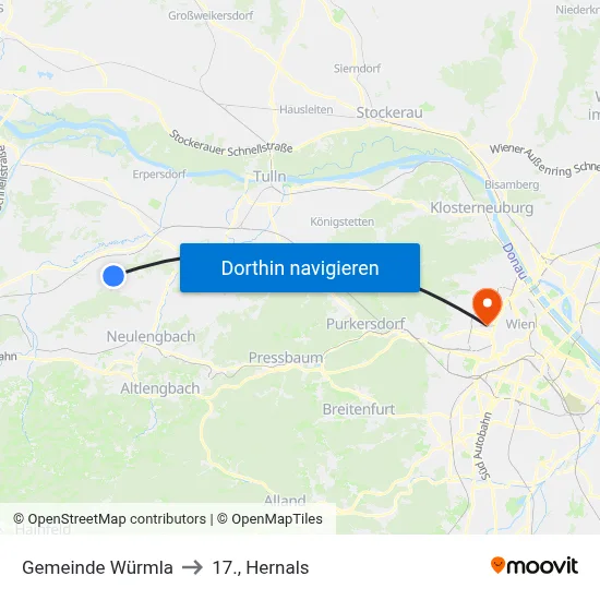 Gemeinde Würmla to 17., Hernals map