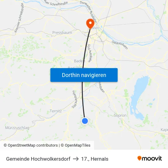 Gemeinde Hochwolkersdorf to 17., Hernals map