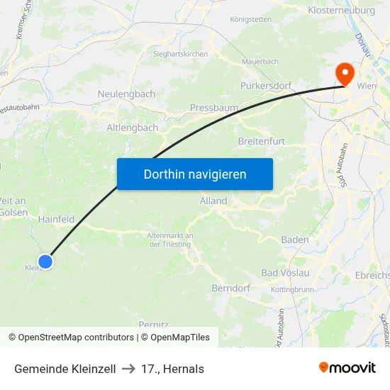 Gemeinde Kleinzell to 17., Hernals map