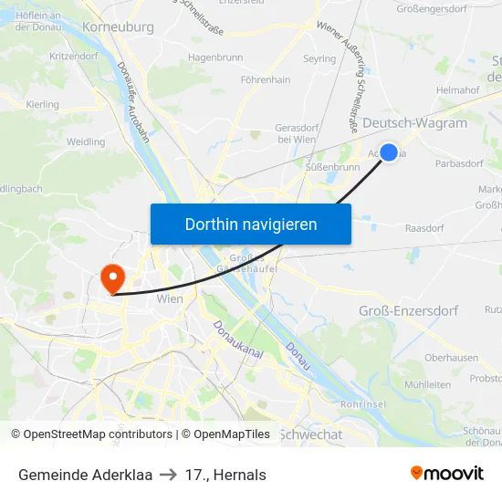 Gemeinde Aderklaa to 17., Hernals map