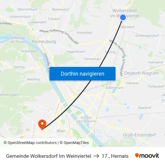 Gemeinde Wolkersdorf Im Weinviertel to 17., Hernals map