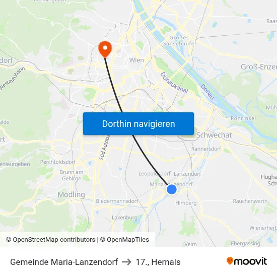 Gemeinde Maria-Lanzendorf to 17., Hernals map